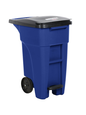 BRUTE com Rodas e Pedal 121L Azul Rubbermaid