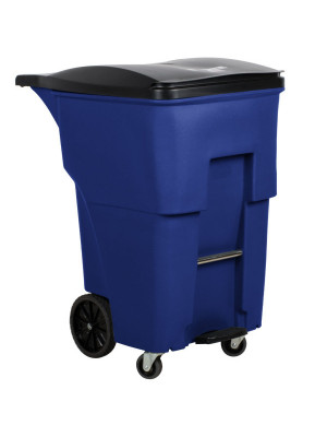 BRUTE com Rodas, Pedal e Rodízio - Azul - 360L - Rubbermaid